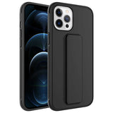 Apple iPhone 12 Pro Kılıf Zore Qstand Kapak Siyah