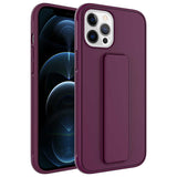 Apple iPhone 12 Pro Kılıf Zore Qstand Kapak Mürdüm