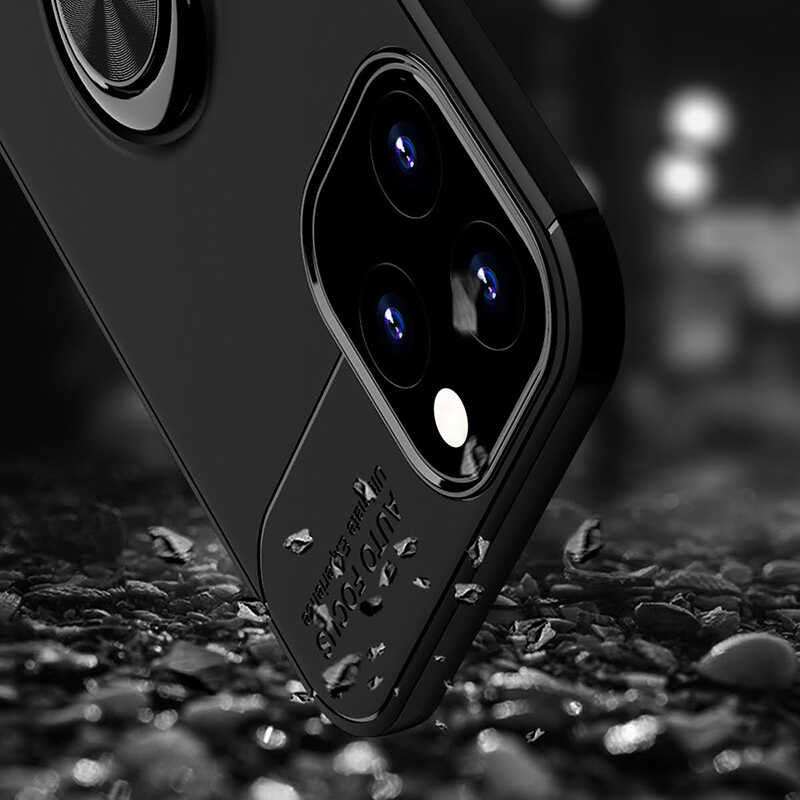 Apple iPhone 12 Pro Kılıf Zore Ravel Silikon Kapak Siyah-Kırmızı