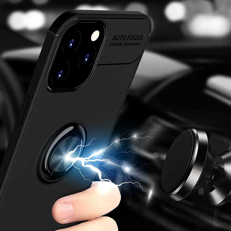 Apple iPhone 12 Pro Kılıf Zore Ravel Silikon Kapak Siyah-Kırmızı
