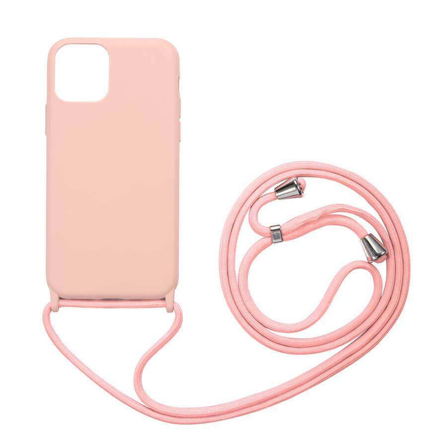 Apple iPhone 12 Pro Kılıf Zore Ropi Kapak Pembe Açık