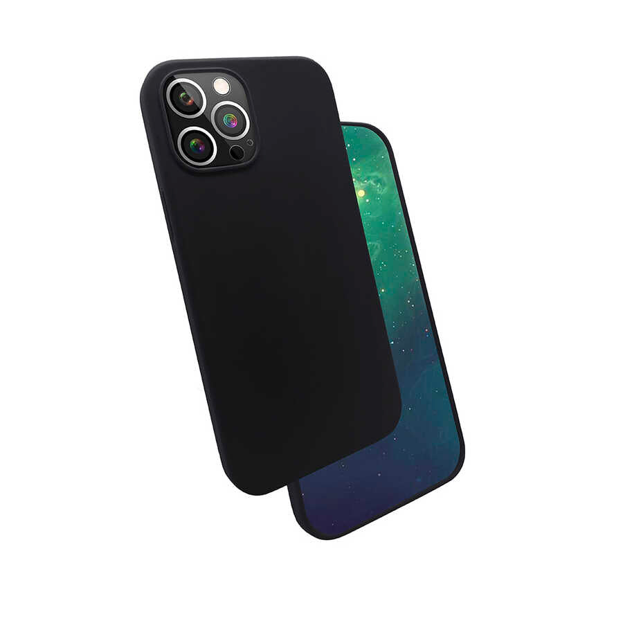 Apple iPhone 12 Pro Kılıf Zore Silk Silikon Siyah