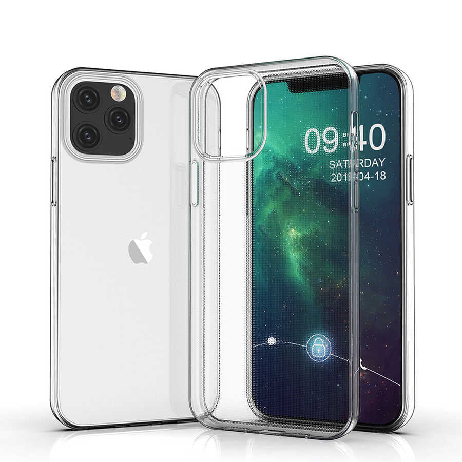 Apple iPhone 12 Pro Kılıf Zore Süper Silikon Kapak Renksiz