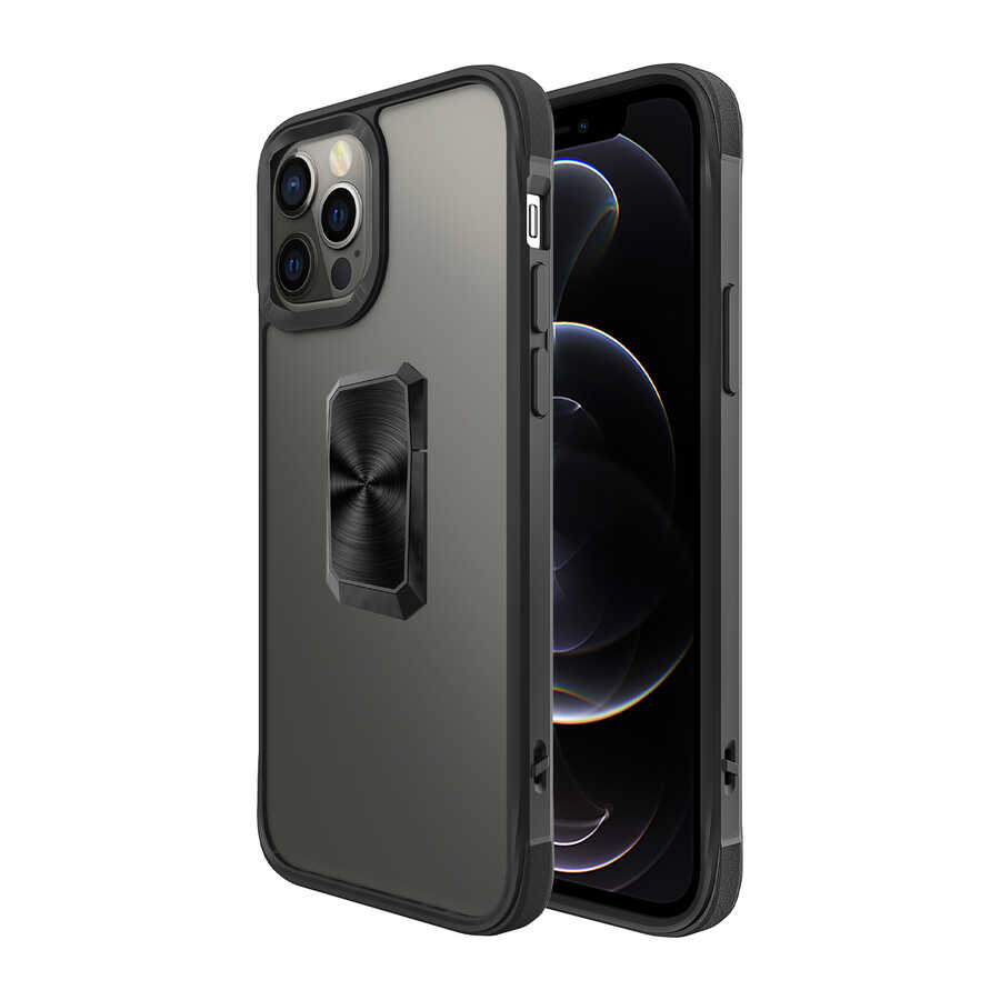 Apple iPhone 12 Pro Kılıf Zore V-Bax Kapak Siyah