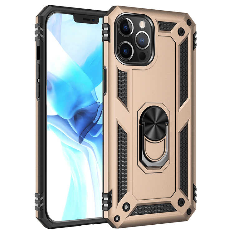 Apple iPhone 12 Pro Kılıf Zore Vega Kapak Gold