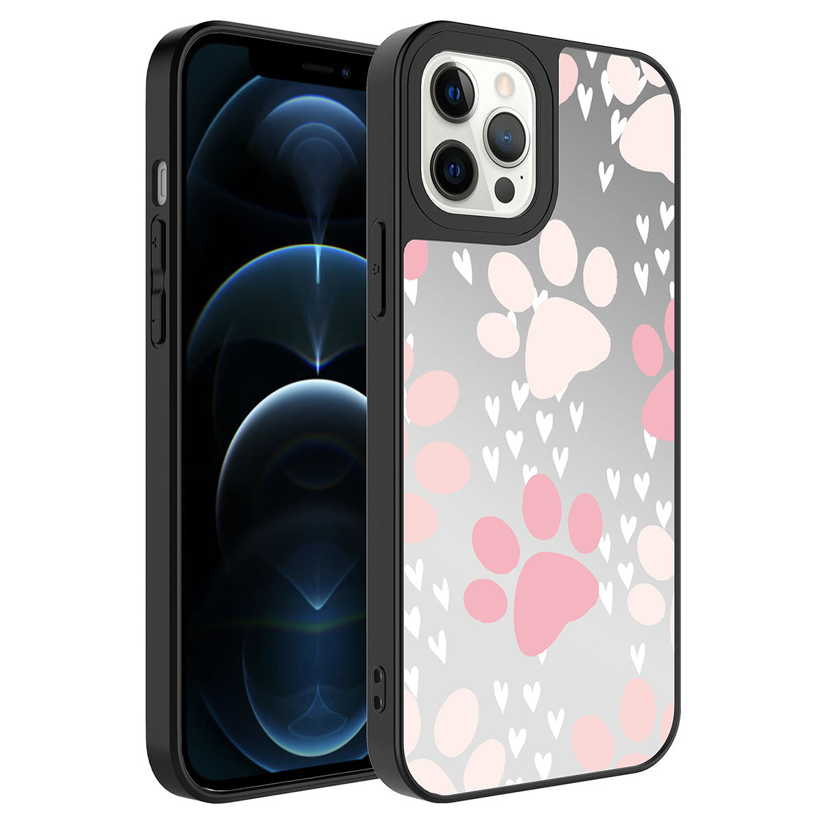 Apple iPhone 12 Pro Max Kılıf Aynalı Desenli Kamera Korumalı Parlak Zore Mirror Kapak Yazı