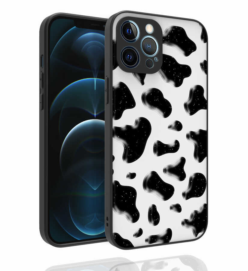 Apple iPhone 12 Pro Max Kılıf Desenli Kamera Korumalı Parlak Zore Nora Kapak NO2