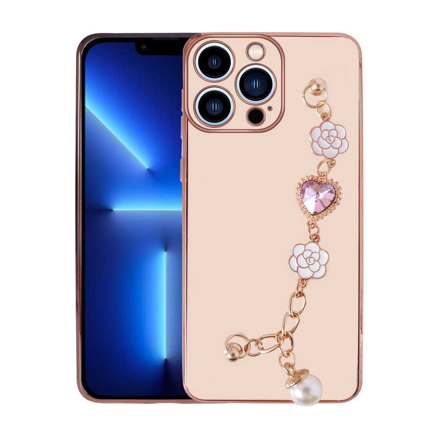 Apple iPhone 12 Pro Max Kılıf El Tutamaçlı Kamera Korumalı Zore Taka Silikon Kapak Pembe