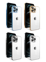 Apple iPhone 12 Pro Max Kılıf Kamera Korumalı Renkli Çerçeveli Zore Garaj Kapak Mavi Açık