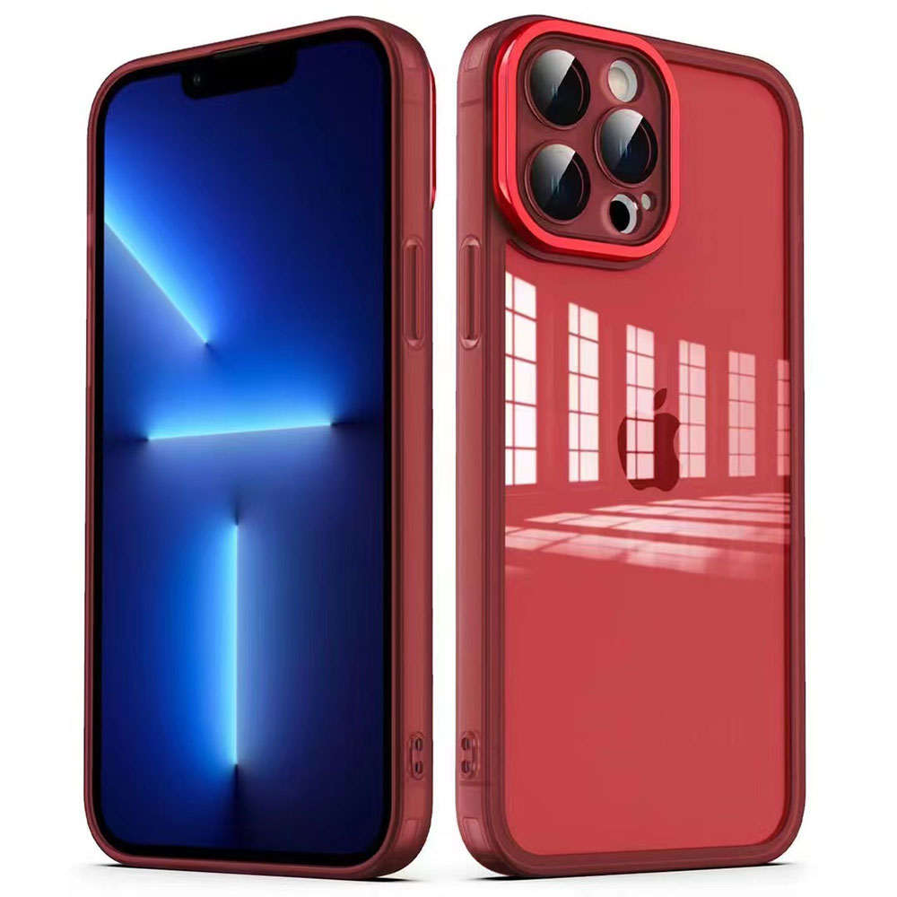 Apple iPhone 12 Pro Max Kılıf Kamera Korumalı Transparan Zore Post Kapak Derin Mor