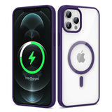Apple iPhone 12 Pro Max Kılıf M-safe Wireless Şarj Özellikli Silikon Zore Ege Kapak Derin Mor