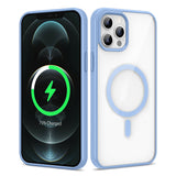 Apple iPhone 12 Pro Max Kılıf M-safe Wireless Şarj Özellikli Silikon Zore Ege Kapak Açık Mavi