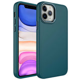 Apple iPhone 12 Pro Max Kılıf Metal Çerçeve ve Buton Tasarımlı Silikon Zore Luna Kapak Sierra Mavi
