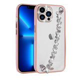 Apple iPhone 12 Pro Max Kılıf Taş Süslemeli Kamera Korumalı El Tutamaçlı Zore Blazer Kapak Pembe