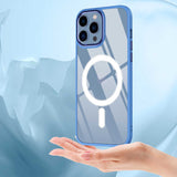 Apple iPhone 12 Pro Max Kılıf Wireless Şarj Özellikli Zore Krom M-safe Silikon Kapak Renksiz