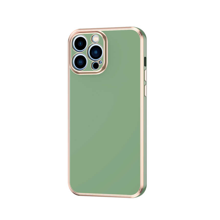 Apple iPhone 12 Pro Max Kılıf Zore Bark Kapak Açık Yeşil