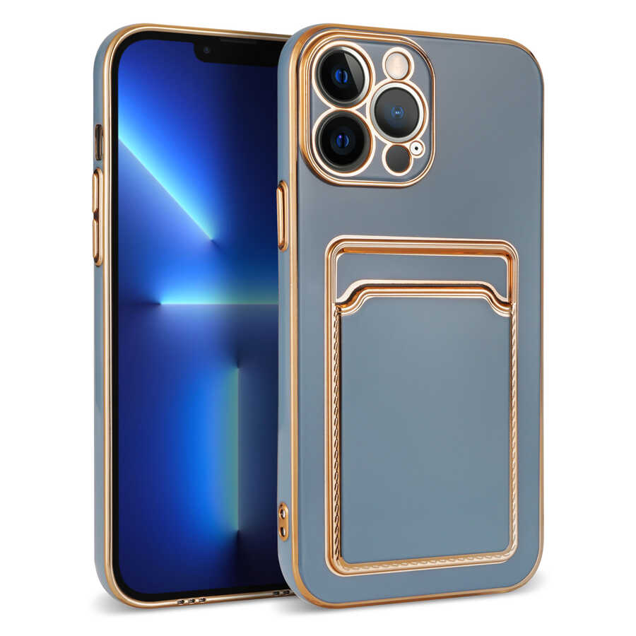 Apple iPhone 12 Pro Max Kılıf Zore Bark Kartlıklı Kapak Beyaz