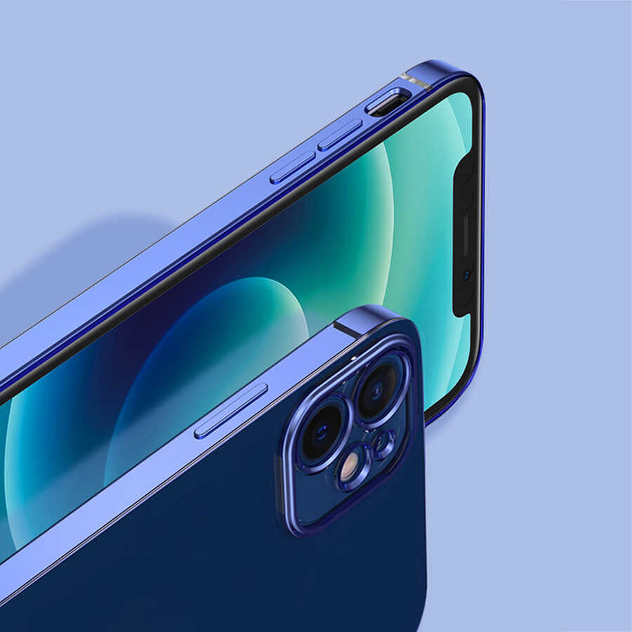 Apple iPhone 12 Pro Max Kılıf Zore Gbox Kapak Mavi Açık
