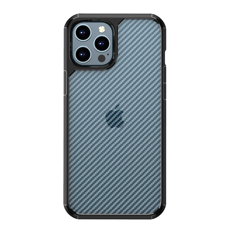 Apple iPhone 12 Pro Max Kılıf Zore İnoks Kapak Siyah