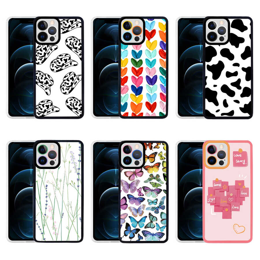 Apple iPhone 12 Pro Max Kılıf Zore M-Fit Desenli Kapak Butterfly No3
