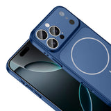 Apple iPhone 12 Pro Max Kılıf Zore M-Safe Şarj Özellikli Kamera Korumalı Formen Kapak Lacivert