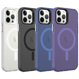 Apple iPhone 12 Pro Max Kılıf Zore M-safe Şarj Özellikli Buzlu Transparan C-Pro Sert Kapak Renksiz