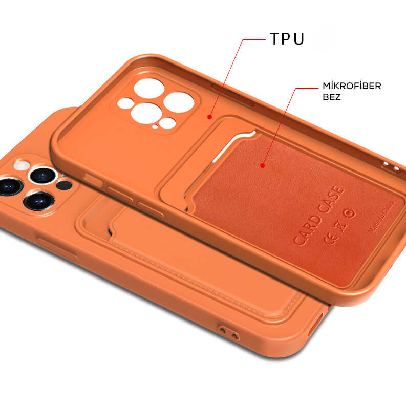 Apple iPhone 12 Pro Max Kılıf Zore Ofix Kapak Koyu Turuncu