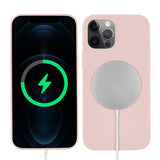 Apple iPhone 12 Pro Max Kılıf Zore Silksafe Wireless Kapak Pembe Açık