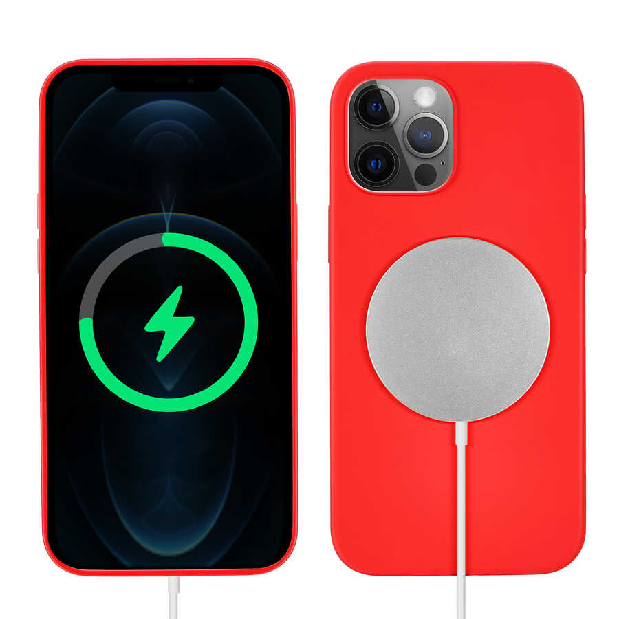 Apple iPhone 12 Pro Max Kılıf Zore Silksafe Wireless Kapak Mavi