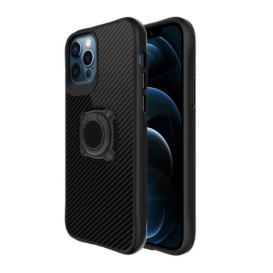 Apple iPhone 12 Pro Max Kılıf Zore Timo Kapak Siyah