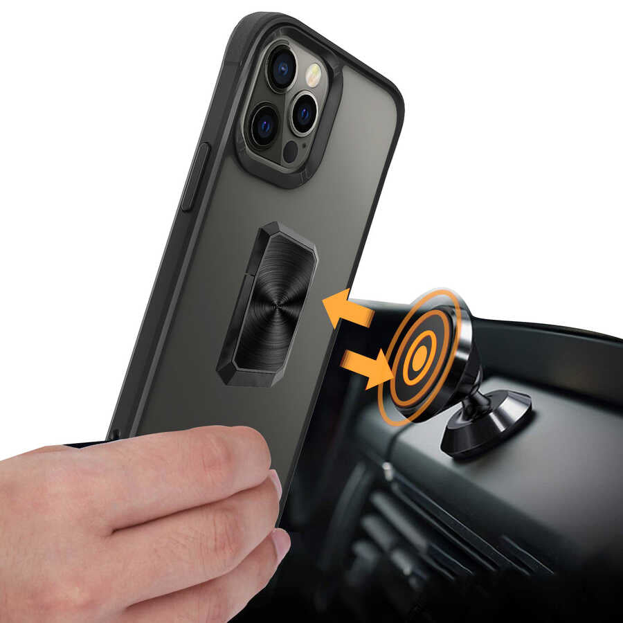 Apple iPhone 12 Pro Max Kılıf Zore V-Bax Kapak Siyah
