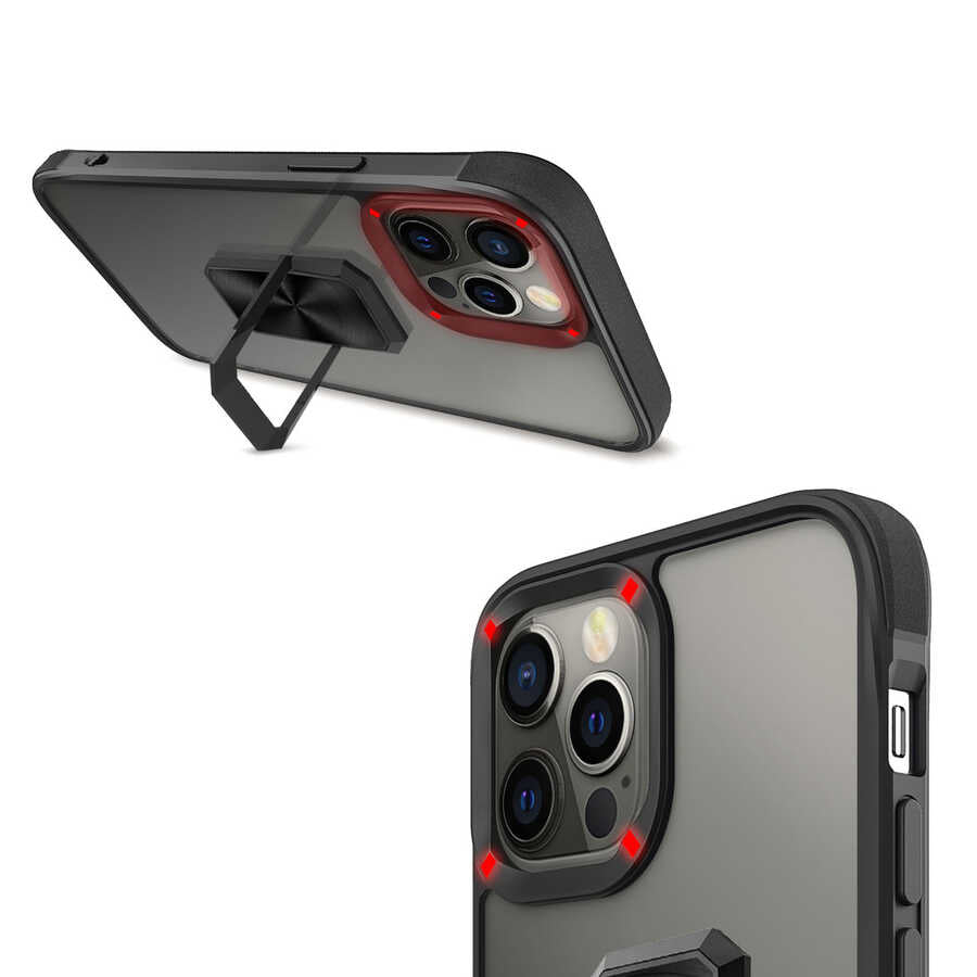 Apple iPhone 12 Pro Max Kılıf Zore V-Bax Kapak Siyah