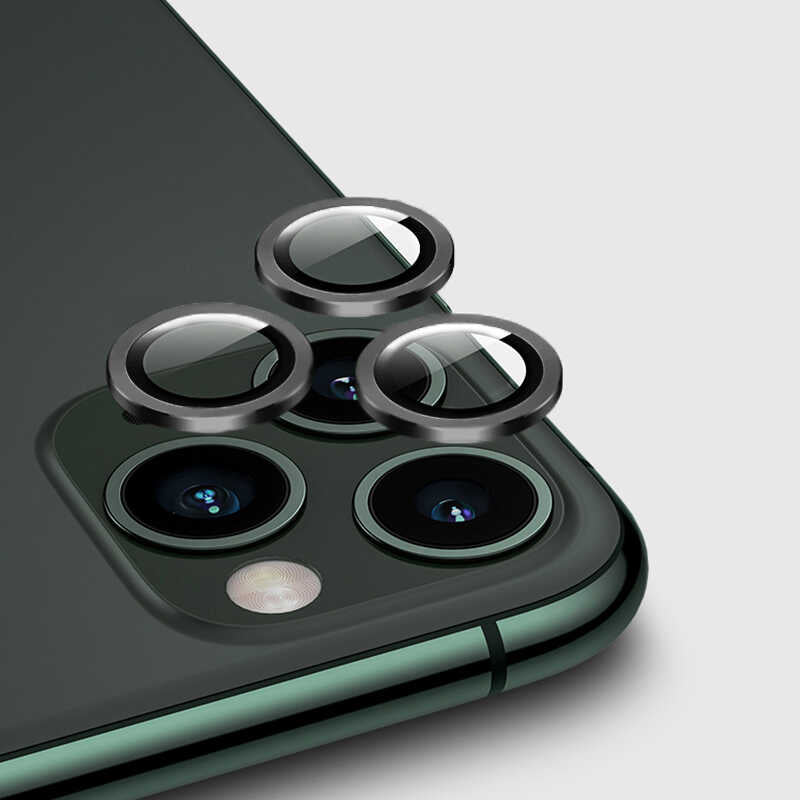 Apple iPhone 12 Pro Max Zore CL-02 Kamera Lens Koruyucu Gri