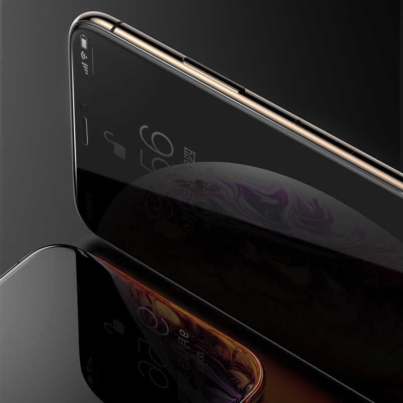 Apple iPhone 12 Pro Max Zore Kor Privacy Cam Ekran Koruyucu Siyah
