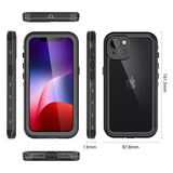 Apple iPhone 13 Kılıf 1-1 Su Geçirmez Kılıf Siyah