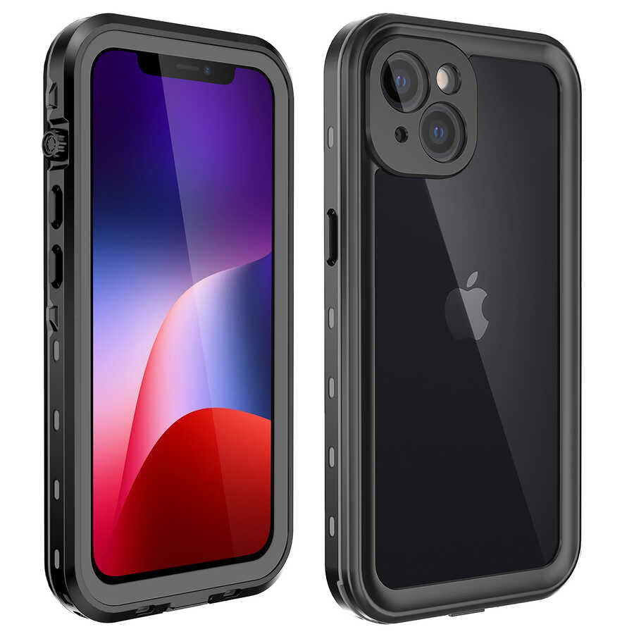 Apple iPhone 13 Kılıf 1-1 Su Geçirmez Kılıf Siyah