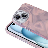 Apple iPhone 13 Kılıf Airbagli Parlak Taş Detay Tasarımlı Zore Esila Kapak Pembe