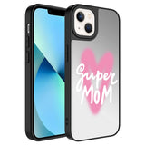 Apple iPhone 13 Kılıf Aynalı Desenli Kamera Korumalı Parlak Zore Mirror Kapak Süper Anne