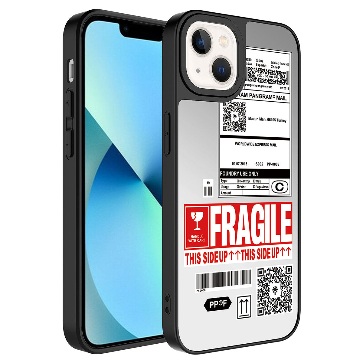 Apple iPhone 13 Kılıf Aynalı Desenli Kamera Korumalı Parlak Zore Mirror Kapak Fragile