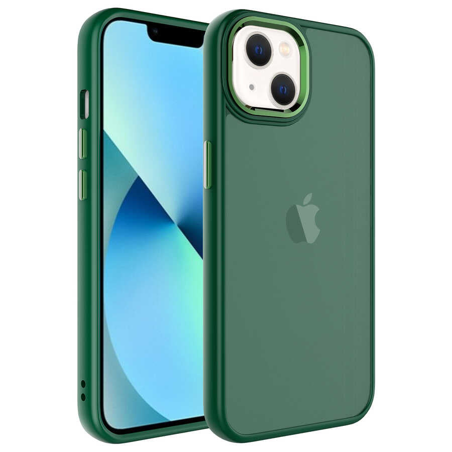 Apple iPhone 13 Kılıf Buzlu Sert PC Zore May Kapak Mavi