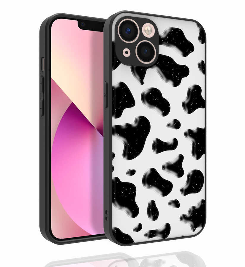 Apple iPhone 13 Kılıf Desenli Kamera Korumalı Parlak Zore Nora Kapak NO2