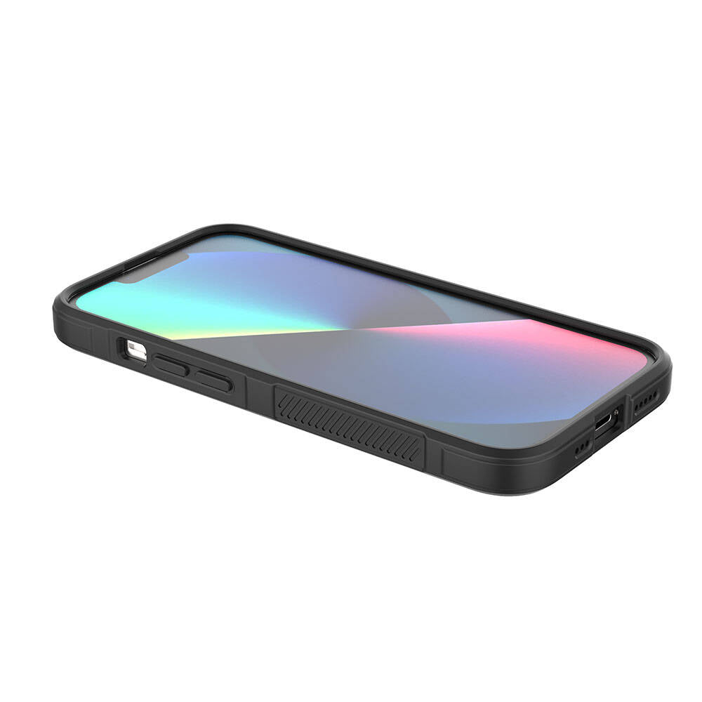 Apple iPhone 13 Kılıf Esnek TPU Oyuklu Arka Yüzey Tasarımlı Zore Etnik Silikon Kapak Siyah