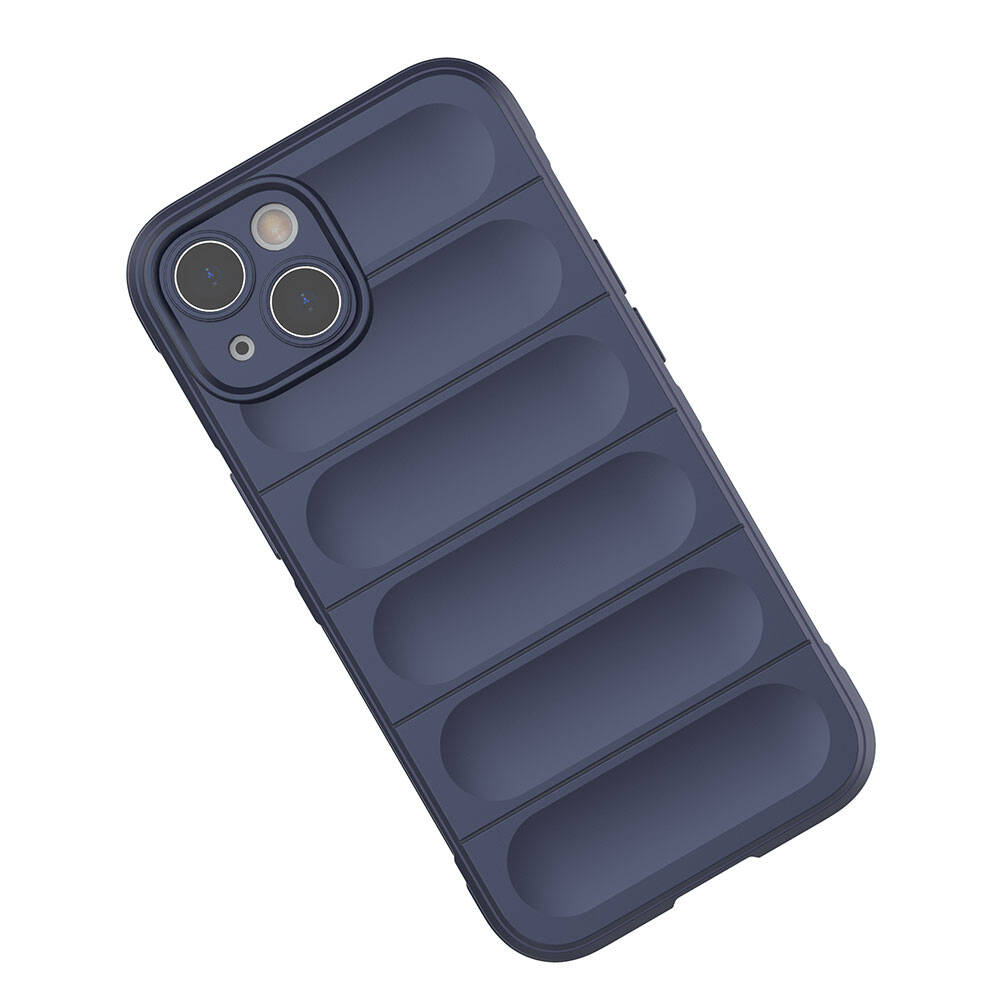 Apple iPhone 13 Kılıf Esnek TPU Oyuklu Arka Yüzey Tasarımlı Zore Etnik Silikon Kapak Koyu Yeşil