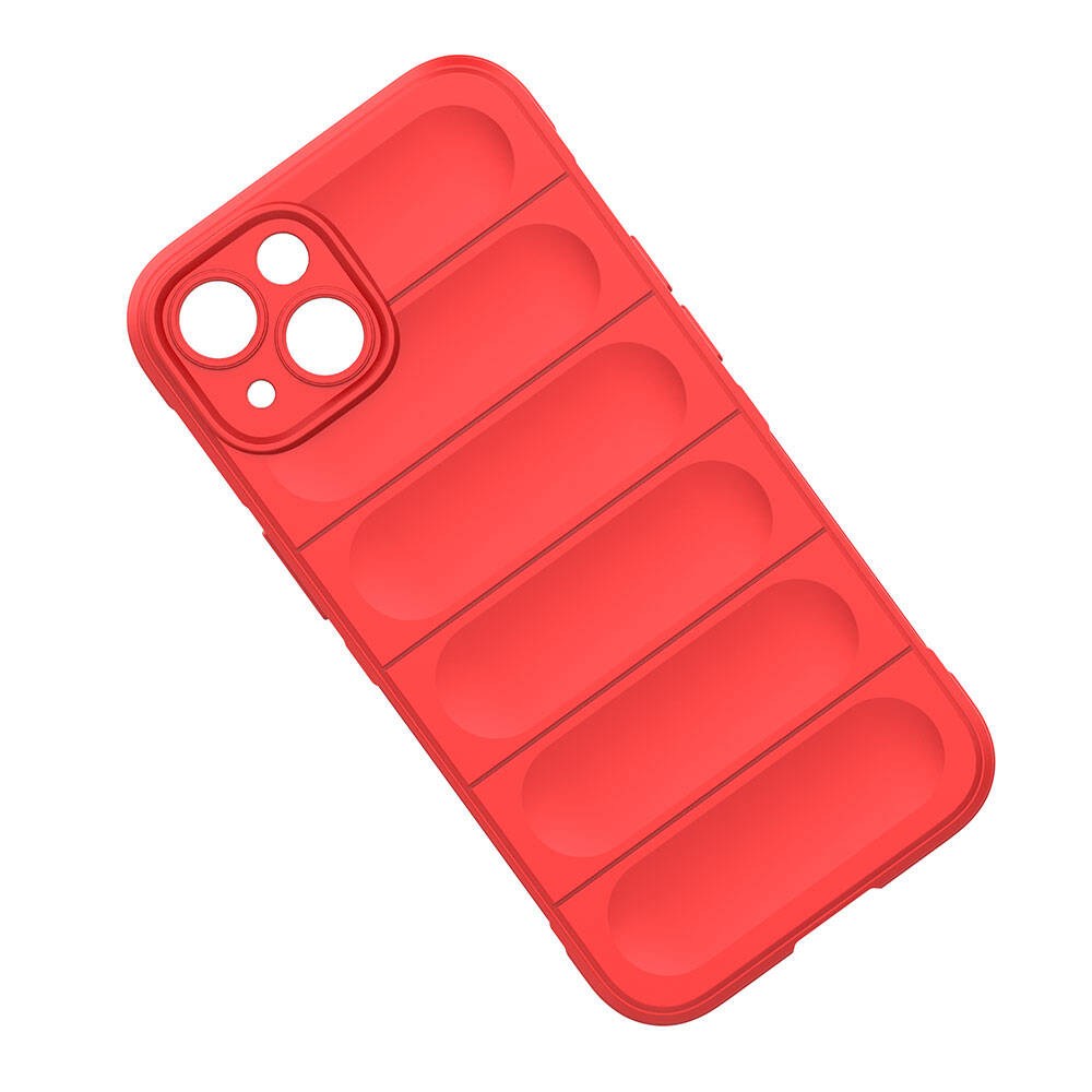 Apple iPhone 13 Kılıf Esnek TPU Oyuklu Arka Yüzey Tasarımlı Zore Etnik Silikon Kapak Koyu Yeşil