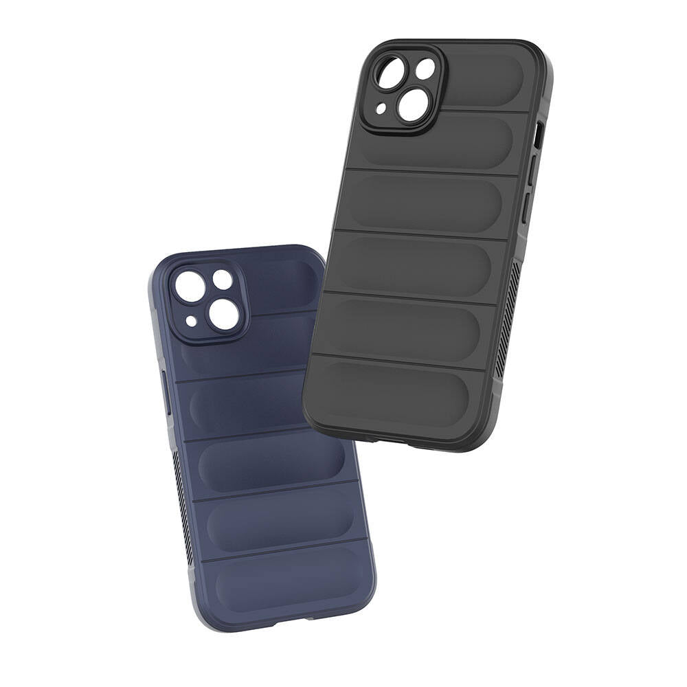 Apple iPhone 13 Kılıf Esnek TPU Oyuklu Arka Yüzey Tasarımlı Zore Etnik Silikon Kapak Lacivert