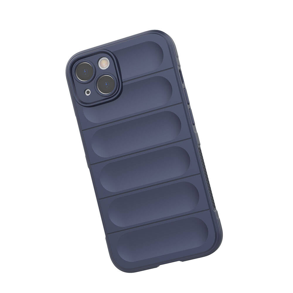 Apple iPhone 13 Kılıf Esnek TPU Oyuklu Arka Yüzey Tasarımlı Zore Etnik Silikon Kapak Koyu Yeşil