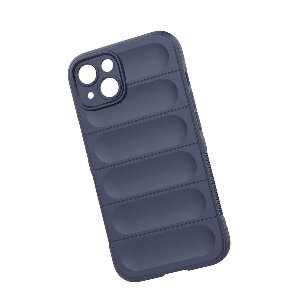 Apple iPhone 13 Kılıf Esnek TPU Oyuklu Arka Yüzey Tasarımlı Zore Etnik Silikon Kapak Koyu Yeşil