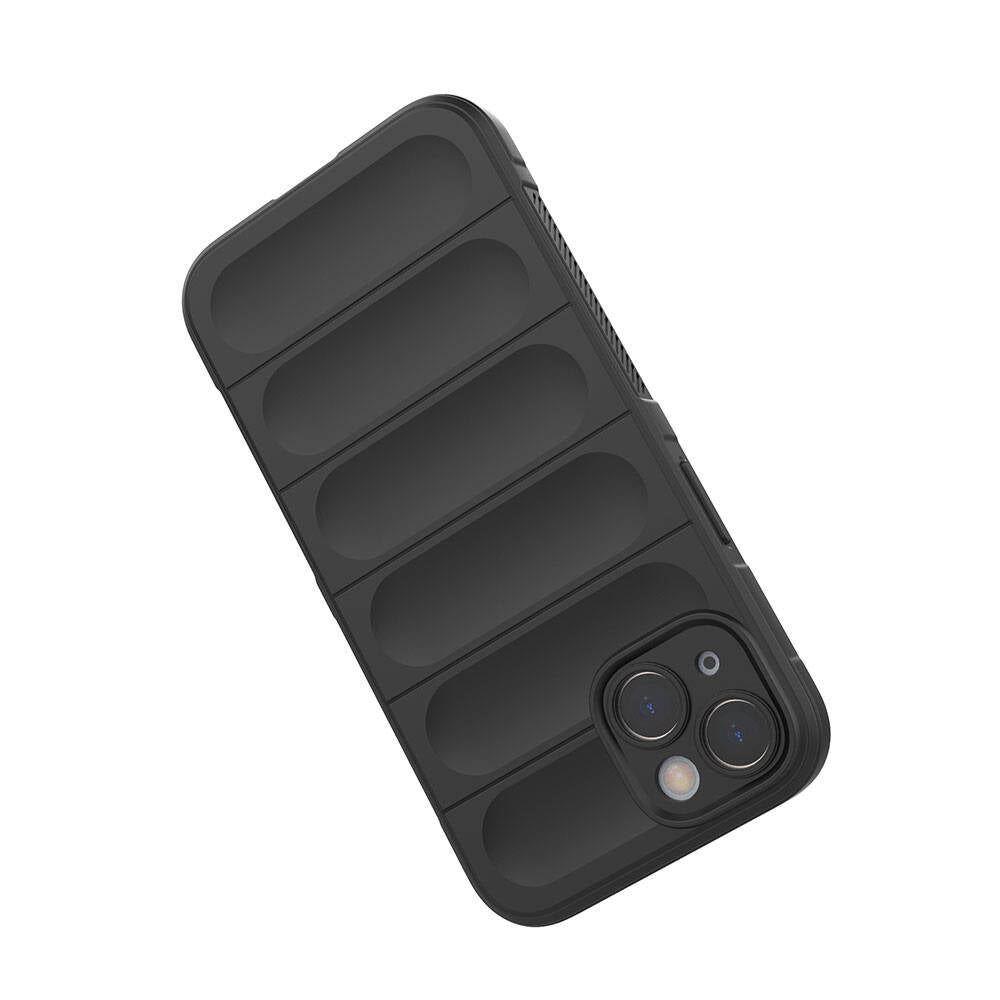 Apple iPhone 13 Kılıf Esnek TPU Oyuklu Arka Yüzey Tasarımlı Zore Etnik Silikon Kapak Koyu Yeşil