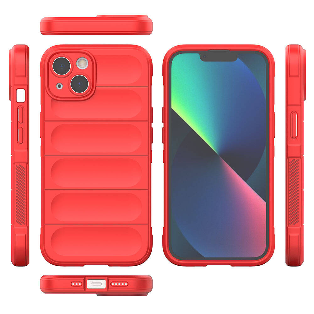 Apple iPhone 13 Kılıf Esnek TPU Oyuklu Arka Yüzey Tasarımlı Zore Etnik Silikon Kapak Lacivert