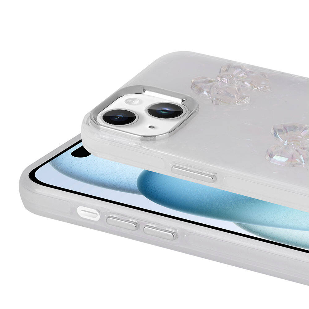 Apple iPhone 13 Kılıf Kabartma Figürlü Parlak Zore Eralli Silikon Kapak Kelebek